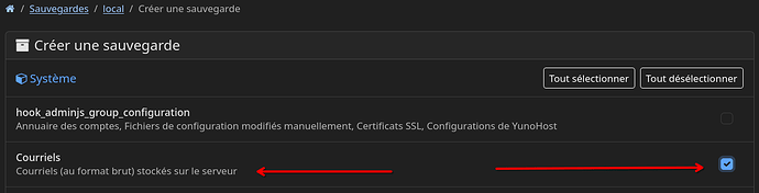 courriel_backup create