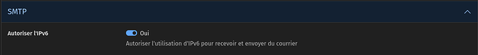 SMTP "Autoriser l'IPv6"