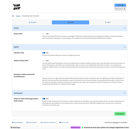 Screenshot 2025-09-26 at 19-36-04 Paramètres de YunoHost _ Outils YunoHost Admin