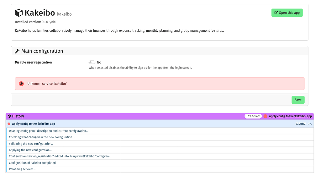 unknown_service error when saving configs for app - Apps packaging ...